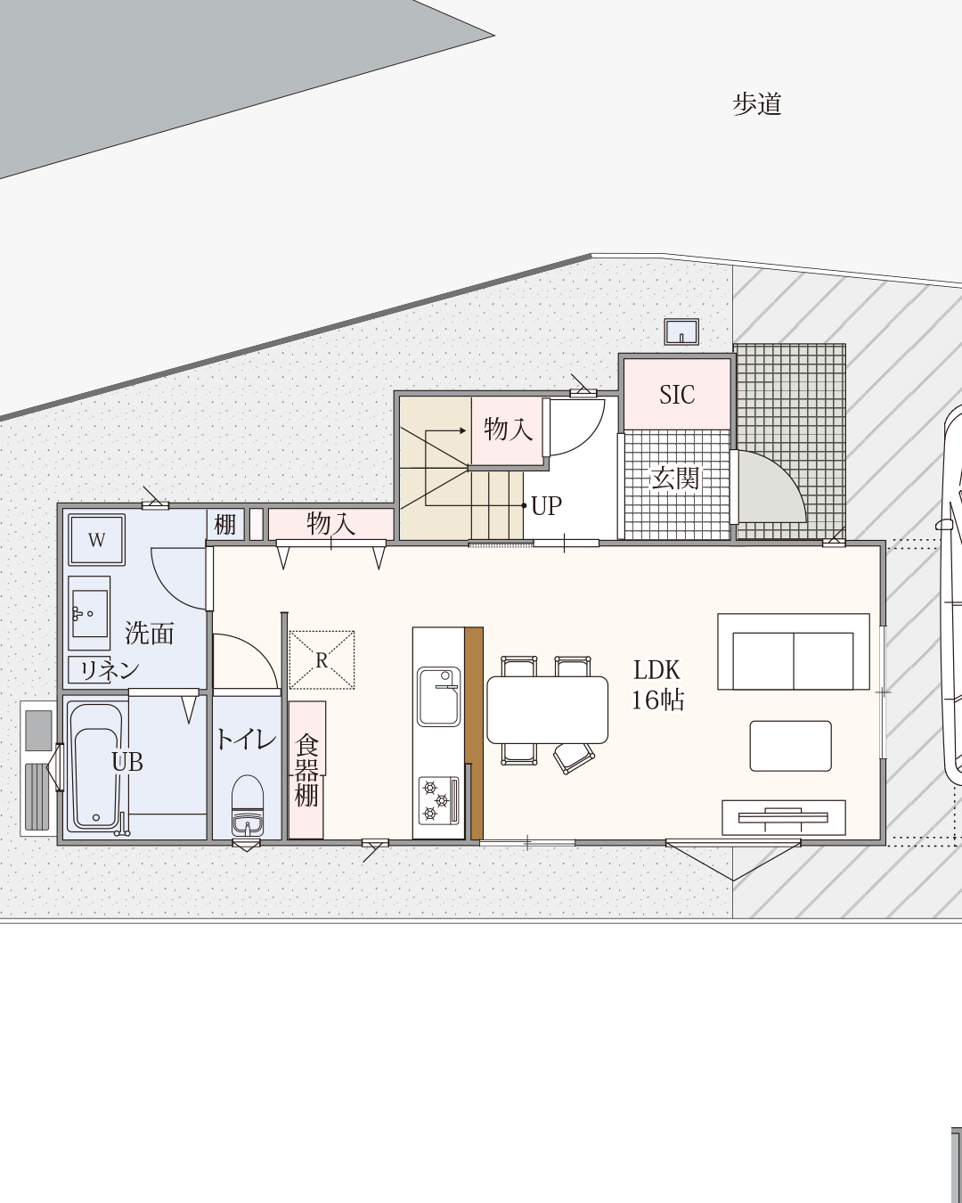 2-CC蒲町 間取り図1F